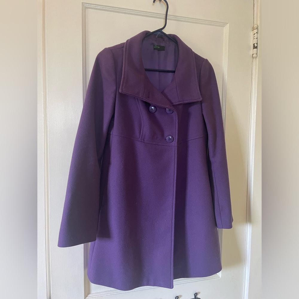 Purple Benetton wool coat